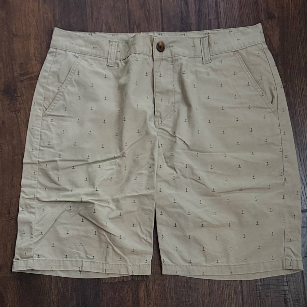 Men's Tan Anchor Print Shorts